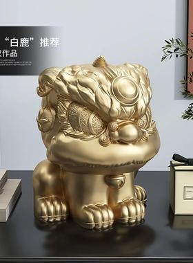 新款国潮舞狮醒狮装饰摆件客厅玄关酒柜家居饰品店铺开业礼物乔迁