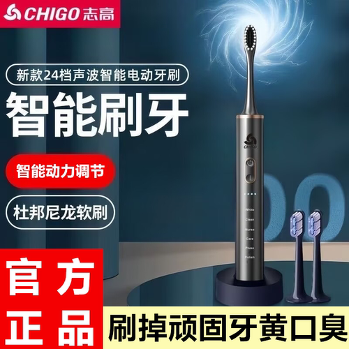 志高声波电动牙刷USB充电防水