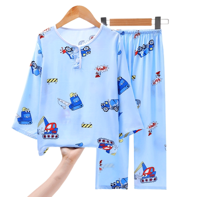 棉绸家居服夏季儿童睡衣卡通