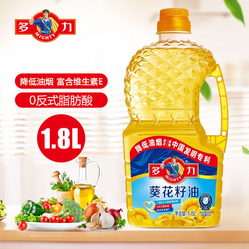多力葵花籽油1.8L*1桶  零反式脂肪酸 去壳压榨 家用食用油小桶,粮油调味/速食/干货/烘焙,葵花籽油,淘宝优惠券,粉丝福利购,淘宝优惠卷