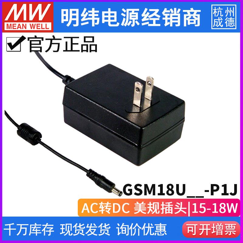 台湾明纬GSM18U05/07/09/12/15/18/24/48-P1J医疗级适配器美规