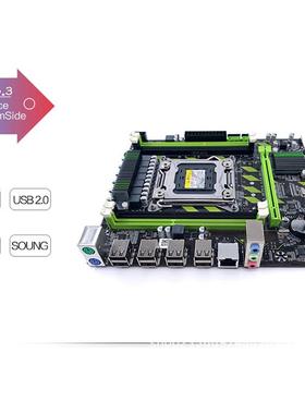 X79G原芯片台式电脑服务器主板2条8G 1600内存E5 2630V2 CPU套装