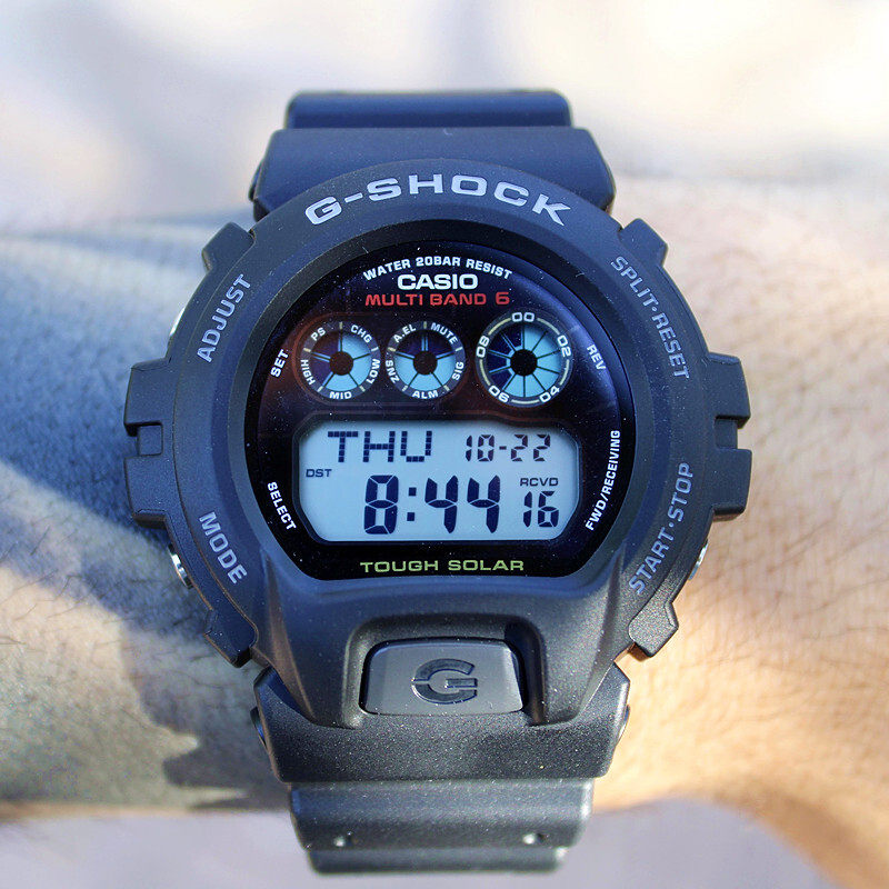 代购正品Casio卡西欧手表男数显太阳能电波防震石英表GW-6900-1CR