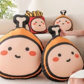XIXI口 x小蔻 炸鸡抱枕办公室可爱靠垫玩偶客厅沙发睡觉靠枕