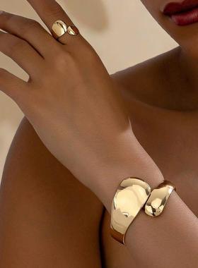 欧美跨境货源弧形光面戒指