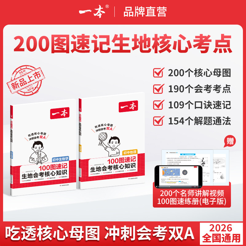 一本100图速记生地会考核心知识
