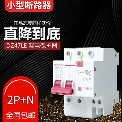 家用空气开关断路器2P漏电保护器DZ47LE-63A总电闸