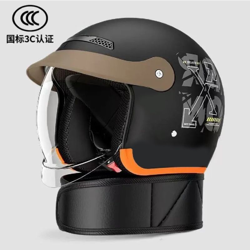 3C认证新国标电动车冬季头盔内推式镜片男女均码保暖冬季头盔帽子