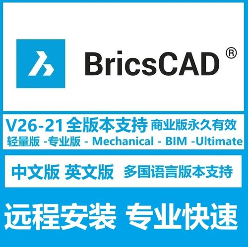 BricsCAD V26 25.2 24 23 22 Ultimate 软件远程安装中文版英文版