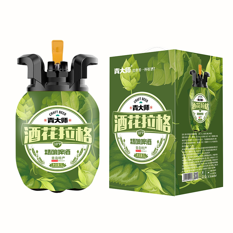 【青岛特产】青大师精酿啤酒原浆啤酒5升桶装大麦拉格塔罗斯桶