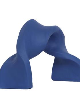 现代简约白色黑色蓝色几何扭转不规则摆件样板房售楼处软装饰品飘