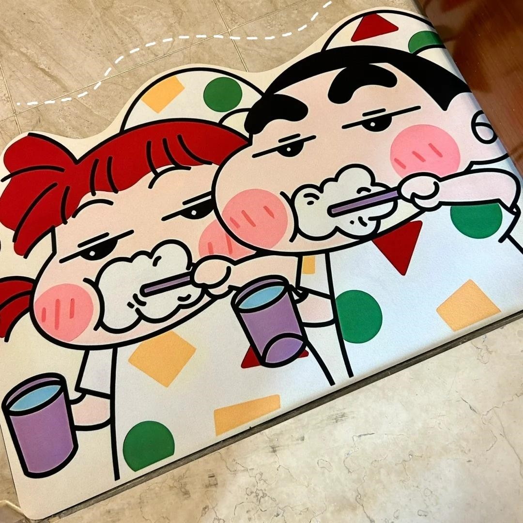 蜡笔小新浴室吸水防滑垫软硅藻泥卡通卫生间速干地垫厕所进门垫,居家布艺,地毯,淘宝优惠券,粉丝福利购,淘宝优惠卷