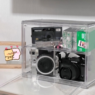 拍立得相机收纳盒透明相纸亚克力收纳神器桌面防尘数码相机置物架
