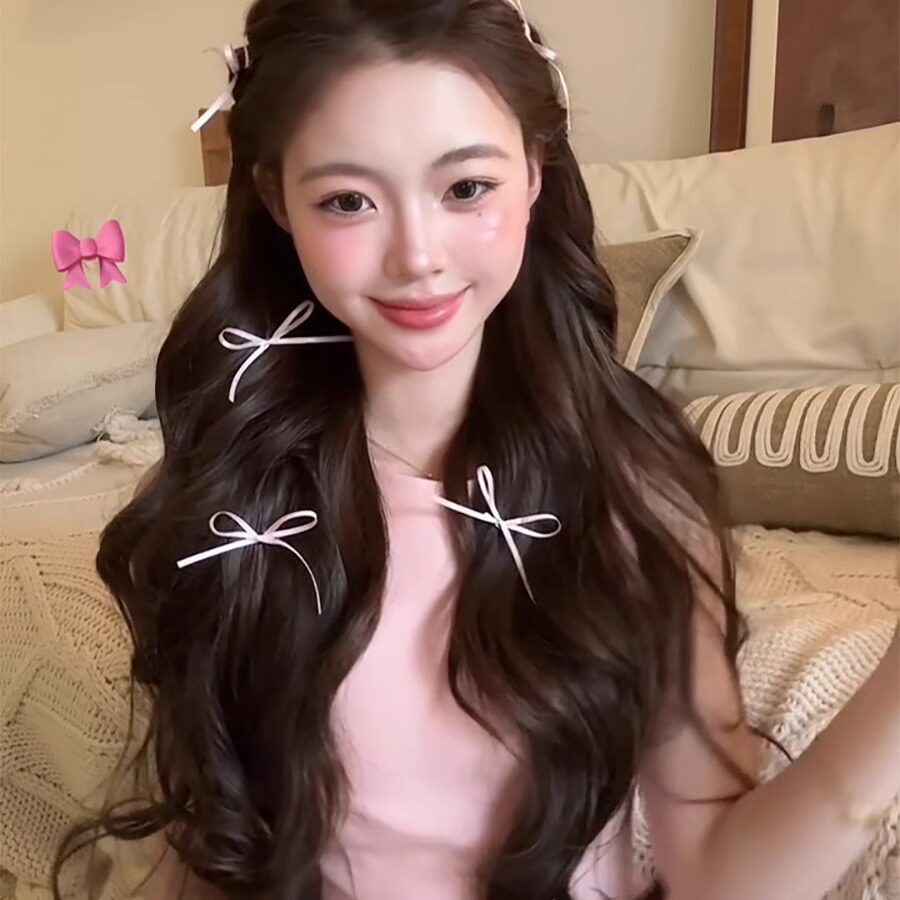 网红同款蝴蝶结小发夹ins芭蕾风丝带绑发编发发带发卡头饰发饰女