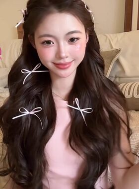 网红同款蝴蝶结小发夹ins芭蕾风丝带绑发编发发带发卡头饰发饰女