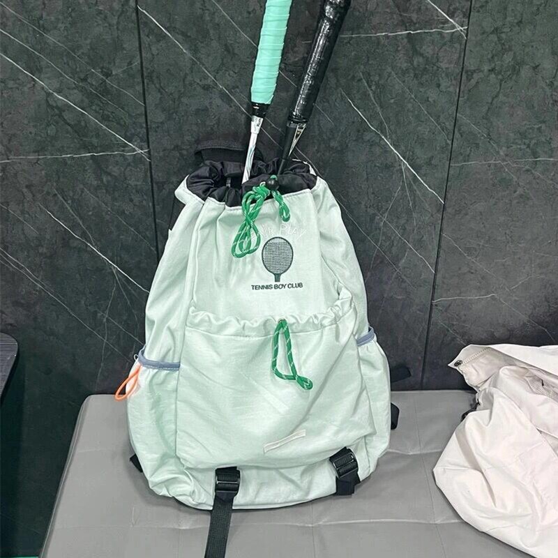 羽毛球包包双肩包女男女网球拍背包轻便旅行户外大容量束口抽绳包