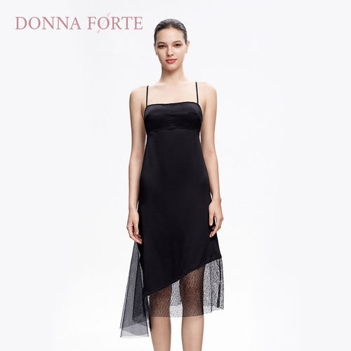 DonnaForte吊带裙顺滑缎面