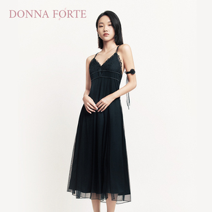 赫拉 DonnaForte性感吊带长裙透视装 两件套