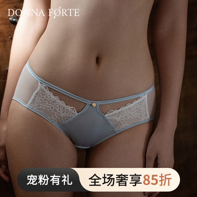 DonnaForte蕾丝内裤女低腰平脚裤纯棉档包臀舒适透气|Amphi安菲