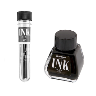 白金钢笔墨水 400不堵笔墨水卡水墨胆染料型 彩色墨囊白金通用INK