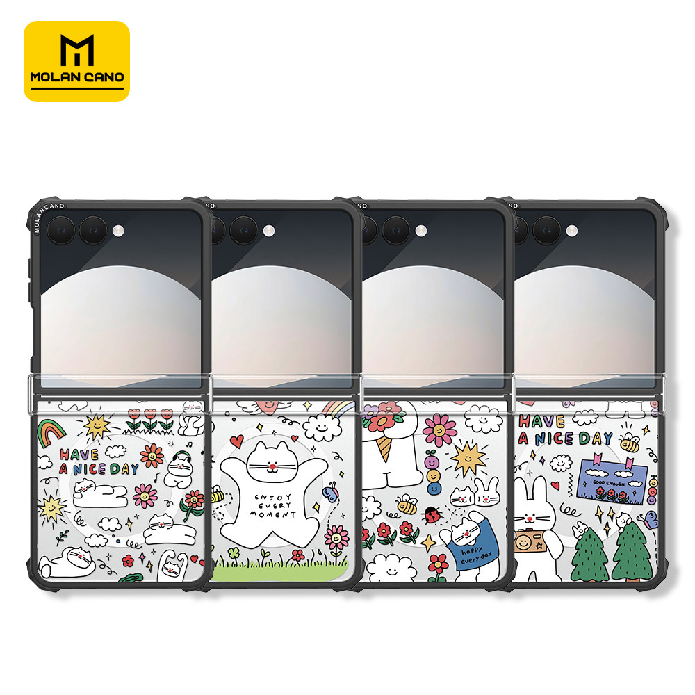 MOLAN CANO三星zflip7兔子猫手机壳折叠防摔全包保护套三星zflip6/5