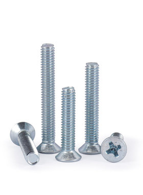 汉固威蓝白锌沉头螺丝钉KM碳钢十字平头机牙螺钉M2M3M4M5M6M8*6*8