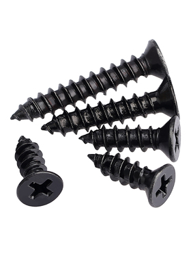 M1-M1.8M2M3M4M5M6碳钢黑色十字沉头自攻螺丝钉 平头尖尾木工螺钉