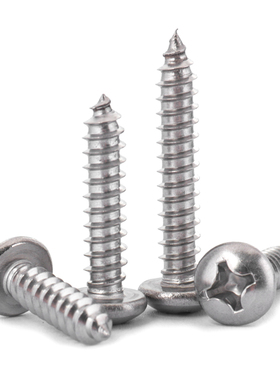 304不锈钢圆头自攻螺丝钉PA 十字盘头尖尾木螺钉M1M1.4M1.7M2M3M4