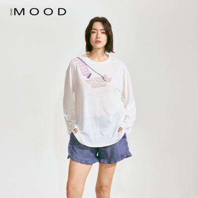 310MOOD遛狗长袖T恤简约百搭