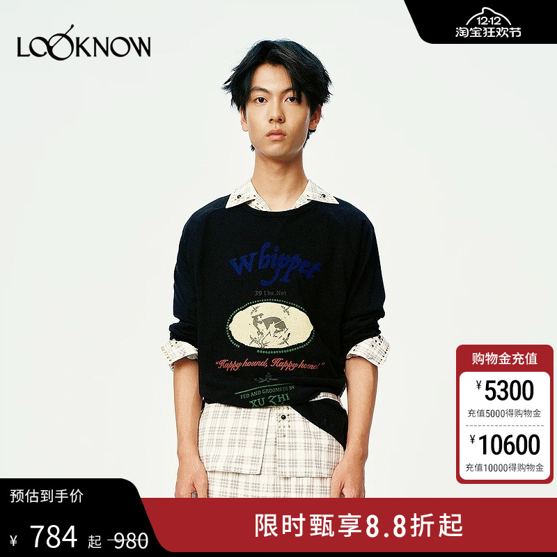 XU ZHI X LOOKNOW设计师品牌2025年冬季新印花标语长袖T恤女