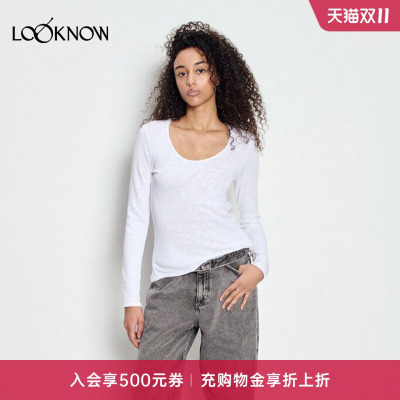 american vintage X LOOKNOW设计师品牌26秋季新品深圆领长袖T恤