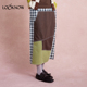 LOOKNOW2026春夏新款 Rongorongo 格子拼接撞色牛仔裙半身裙女