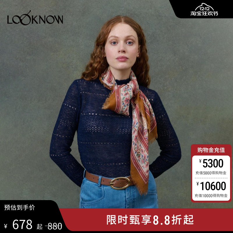 LOUISE MISHA X LOOKNOW2025年秋季新款时尚棕色格纹方围巾女