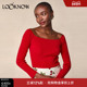 Rouje设计师品牌LOOKNOW春夏新款 女 上衣针织衫 红色修身 轻熟法式