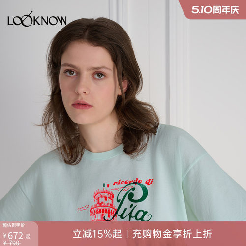 wild donkey LOOKNOW26春季新品白色大力水手划船T恤