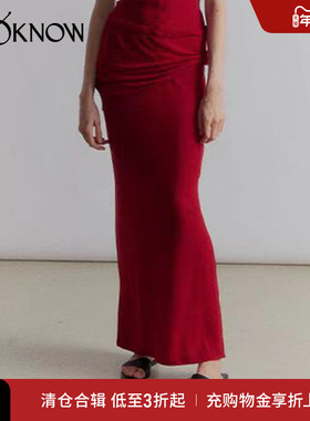 VIKTORIA CHAN设计师品牌LOOKNOW春夏新款红色Lou半身裙女