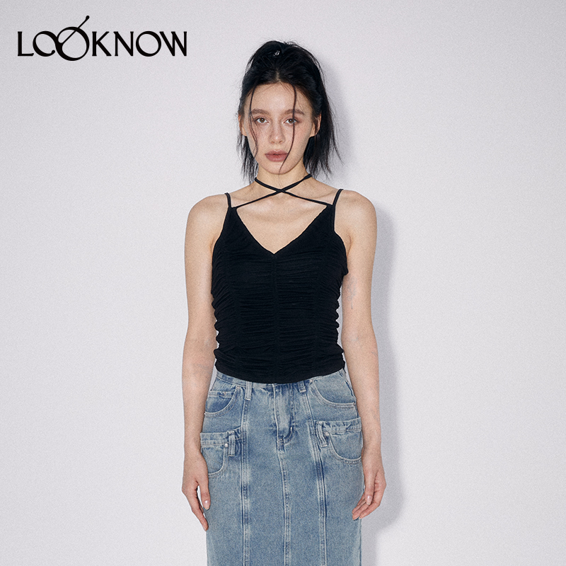 madeinnormal设计师品牌LOOKNOW春秋弹褶皱性感吊带 - 封面