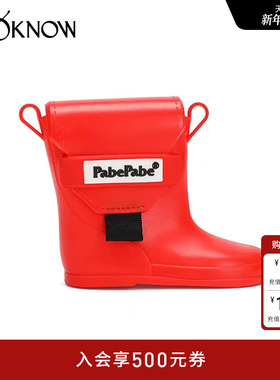 PABEPABE设计师品牌LOOKNOW造型雨靴红色耳机包