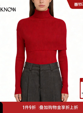 madeinormal x LOOKNOW2026春季新款红色双旦系列披肩针织衫女