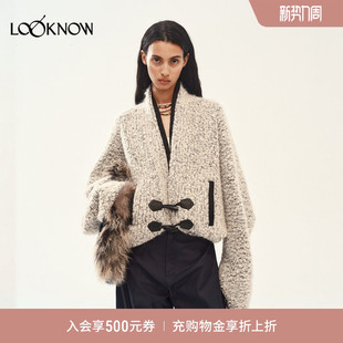 新款 MEDIUM LOOKNOW2025年秋季 落肩宽松羊毛外套女 WELL