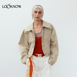 新款 MEDIUM LOOKNOW2025年秋季 沙卡水洗短夹克女 WELL