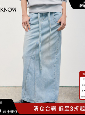 LOW CLASSIC设计师品牌LOOKNOW2025年春季新款高腰牛仔半身裙