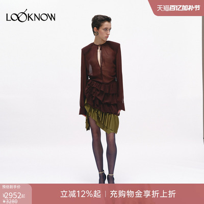 jacques wei x LOOKNOW设计师品牌2026年春夏新品真丝长袖连衣裙