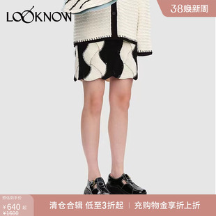 SHORT SENTENCE短句设计师品牌LOOKNOW 春夏竖波纹针织短裙