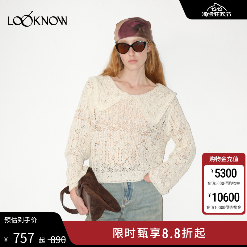 IFBYLAND镂空针织系列翻领毛衣