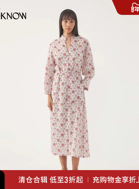 ANTIK BATIK设计师品牌LOOKNOW2025年春季新款V领花卉长袖连衣裙