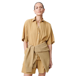 STUDIO NICHOLSON设计师品牌LOOKNOW春夏新款卡其色短袖衬衫女