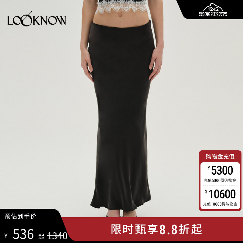 FOR LOVE AND LEMONS设计师品牌LOOKNOW24冬季新款黑色长裙