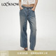 蓝色直筒九分裤 LAND设计师品牌LOOKNOW春夏新款 女