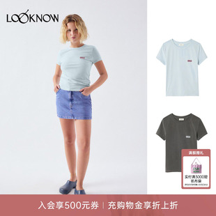 american vintage LOOKNOW26春季新品多色logo圆领短袖